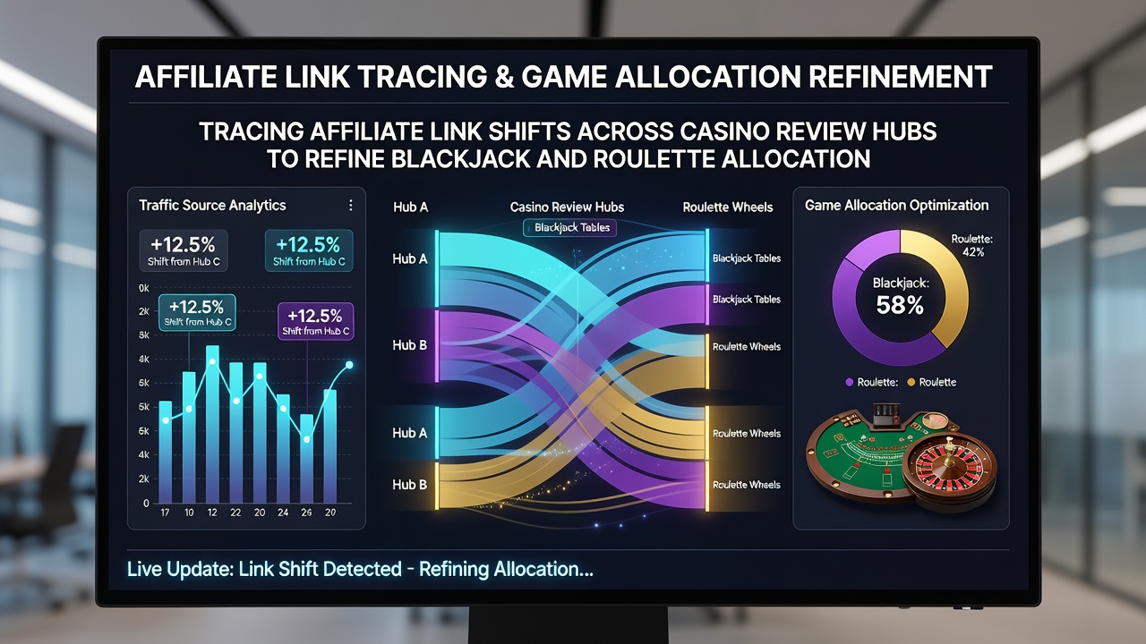 Flowchart illustrating how review hub link changes feed into allocation engines for blackjack and roulette within connected casino networks